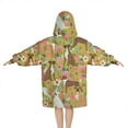 thumbnail image 2 of Cute Boxer Dog and Flowers Florals Blanket Hoodies for Kids 6-13YR Oversize Wearable Blanket Hoodies for Boys Girls Teens, 2 of 7