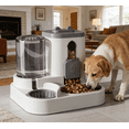 thumbnail image 5 of 2-in-1 Automatic Pet Feeder & Water Dispenser 2L Food 1L Water Large Capacity Gravity Self Feeding Bowl Anti-Overflow Siphon Waterer Easy to Clean for Dogs & Cats Indoor Outdoor Use, 5 of 6