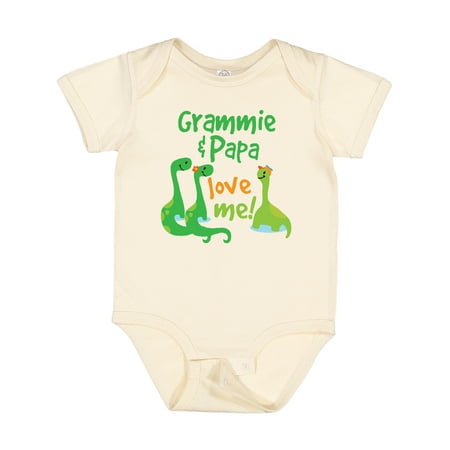 

Inktastic Grammie and Papa Love Me Dinosaur for Grandson Gift Baby Boy Bodysuit