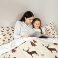 thumbnail image 5 of Manfei Xmas Reindeer Slihouette Full Size Comforter Sets,Christams Tree Snowflake Bedding Comforter Set,Red Beige Bedding Sets For Child,Super Cozy Room Decor Reversible,3-Piece, 5 of 8