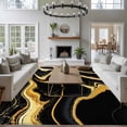 thumbnail image 3 of Black Gold Large Area Rugs 6x9 ft Marble Luxury Abstract Glitter Fluid Pattern Washable Rug Non Slip Indoor Carpet Absorbent Floor Mat for Living Room Bedroom Dining Room, 3 of 9