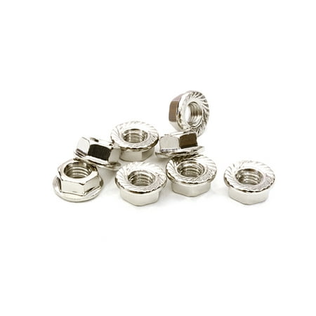 Integy RC Toy Model Hop-ups C26779SILVER M5 Size Serrated 5mm Wheel Nut Flanged 8pcs for Most 1/10