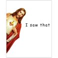 thumbnail image 2 of Funny Jesus Canvas Wall Art Jesus Christ I Saw That Funny Quotes Christmas Artwork Picture Abstract Painting Art Home Decor For Bathroom Living Room Bedroom Framed Ready To Hang, 12x16 Inch, 2 of 6