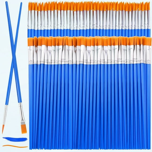126 Pcs Small Bulk Paint Brushes, Children's Painting Brushes with Pointed and Flat Color Brush Set, Craft Brushes for Painting on Canvas with Acrylic Oil Paint for Classroom