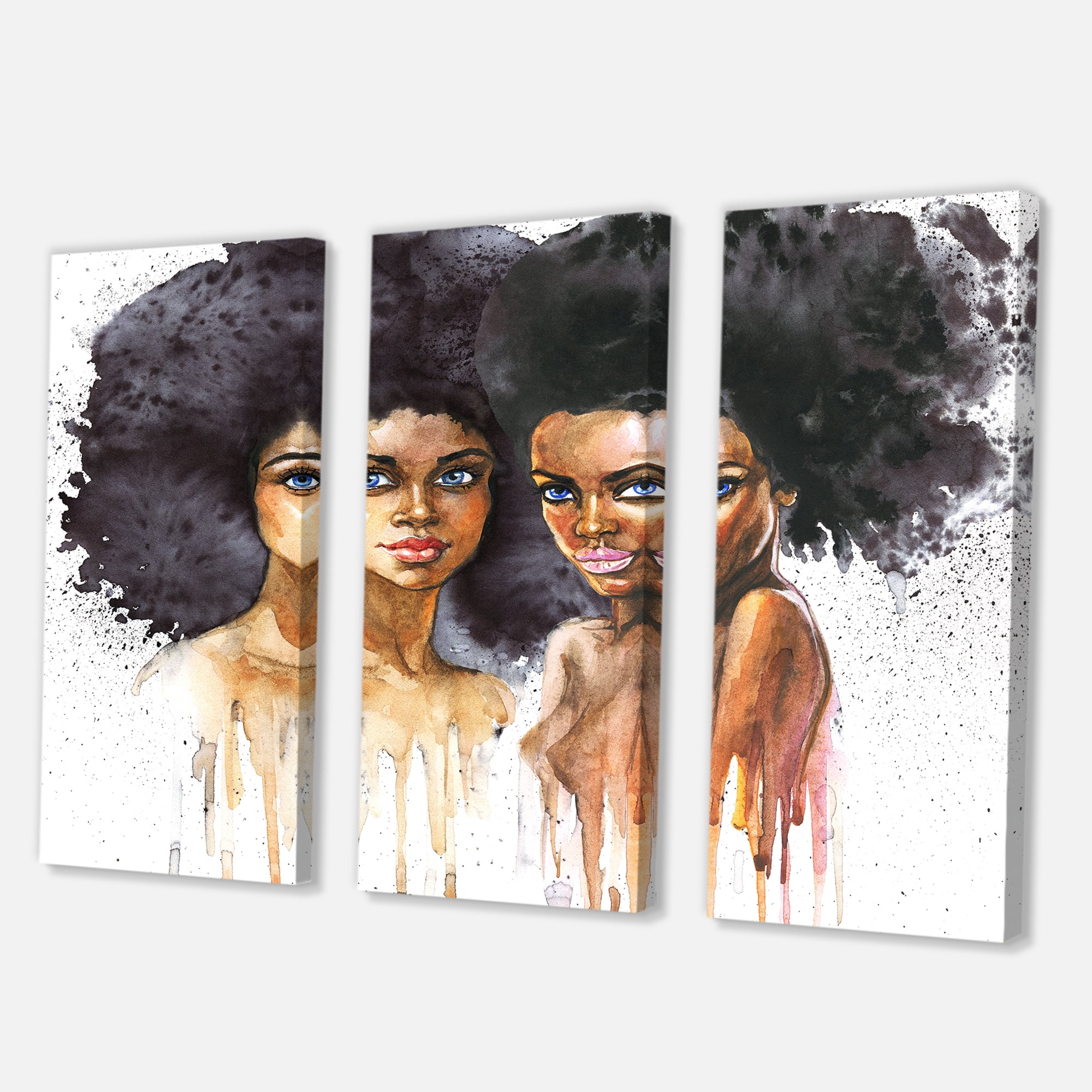 Designart ' Portrait of Two African American Women ' Modern Canvas Wall Art Print