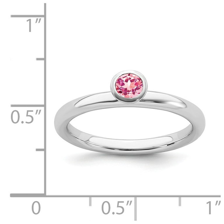 Sterling Silver Stackable Expressions Pink Sapphire Round Ring Sterling Silver Stackable Expressions Pink Sapphire Round Ring