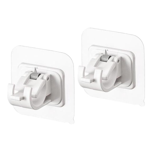 Soporte de barra de cortina 2 piezas de soporte de barra de cortina autoadhesivo, ganchos de pared, fijaciones de poste de cortinas para Hotel , Blanco Magideal Soporte de barra de cortina