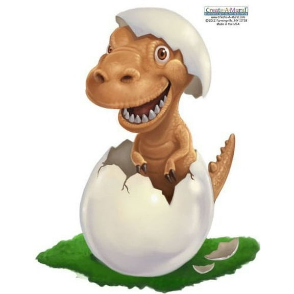 Create-A-Mural Cute Baby Dinosaur Wall Decal Kids Room Decor Sticker Includes (1) Baby Dino 10.5" high.