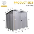 thumbnail image 2 of 62" Outdoor Storage Shed, Garbage Bin Shed Stores 2 Trash Cans Metal Outdoor Storage, Stainless Galvanized Steel House Bin Shed Garbage Storage for Garden Yard Lawn, Gray, 2 of 7