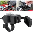 thumbnail image 4 of Cargador de Puerto USB dual para motocleta Cargador de manillar impermeable 5V 1A/2.1A Toma de Alimentación de teléfono para motocleta/Vehículos Eléctricos, 4 of 7