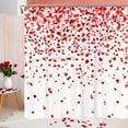 thumbnail image 6 of Valentines Day Shower Curtain, Romantic Falling Red Heart Valentine''s Day Shower Curtain for Bathroom, Valentines Day Lovers Bathroom Accessories 72"X72" with Hooks Fabric Waterproof Shower Curtain, 6 of 6