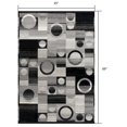 thumbnail image 3 of 4â€™ x 6â€™ Gray Blocks and Rings Area Rug, 3 of 5
