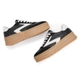 thumbnail image 5 of LUCKY STEP Womens Suede Thick Sole Sneakers Retro Rubber Fashion Casual Shoes,Black&White, 5 of 7