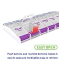 thumbnail image 4 of Mohdy 14-Compartment Double-Row Push-Button Pillbox Storage Box,14 Bar Double Button Storage Box Sub Pack Easy to Carry Cartridge Weekly Storage Box,Material:Pp, 4 of 7