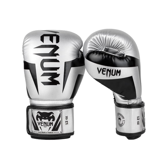 Guantes de boxeo Venum Elite Silver Black 12 oz