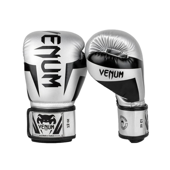Guantes de Boxeo Venum Elite Plata Negro 12 oz