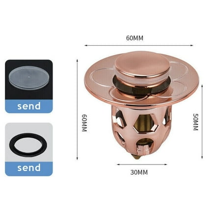 

GYZEE Sink Strainer Plug Stopper Bath Wash Basin Core Bounce Pop-Up Drain Filter Tool