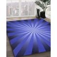 thumbnail image 3 of Ahgly Company Tapis d'Intérieur Lavable en Machine Carré Bleu Cobalt Transitionnel, 5 Pieds Carré, 3 of 7