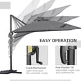 thumbnail image 4 of Outsunny Cantilever Patio Umbrella with Base, Crank Handle, 360° Rotation, 4 of 10
