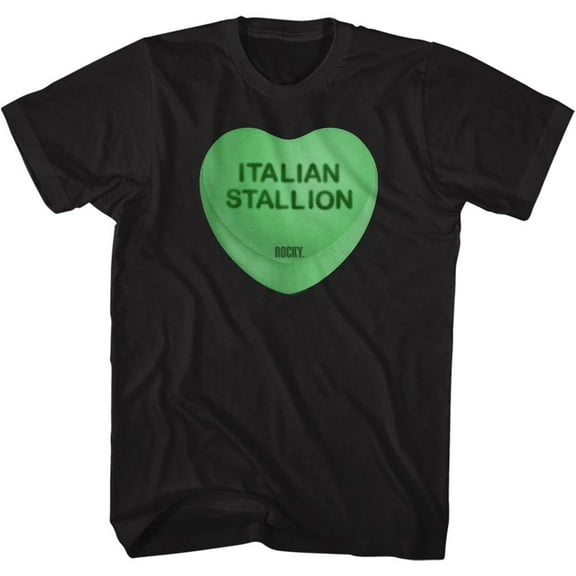 Rocky Italian Stallion Heart Black Adult T-Shirt 6Xl