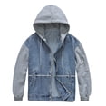 thumbnail image 4 of Womens Coats Outerwear Winter Women Spring and Warm Long Sleeve Denim Jacket Outerwear, 4 of 9