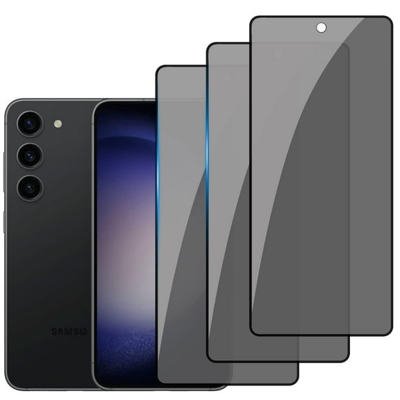 3-PACK Privacy Screen Protector Compatible with Samsung Galaxy S23,Anti Spy Black Tempered Glass Protective Film for Samsung S22/S23 [Easy Installation] [Bubble Free] [Case Friendly]