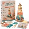 thumbnail image 2 of Beginner-Friendly DIY Lighted Sea Glass-Style Lighthouse Kit Collection Ocean Inspired Craft Kit for Coastal Home Decor Seasonal Display and Handmade Projects (coral reef), 2 of 7