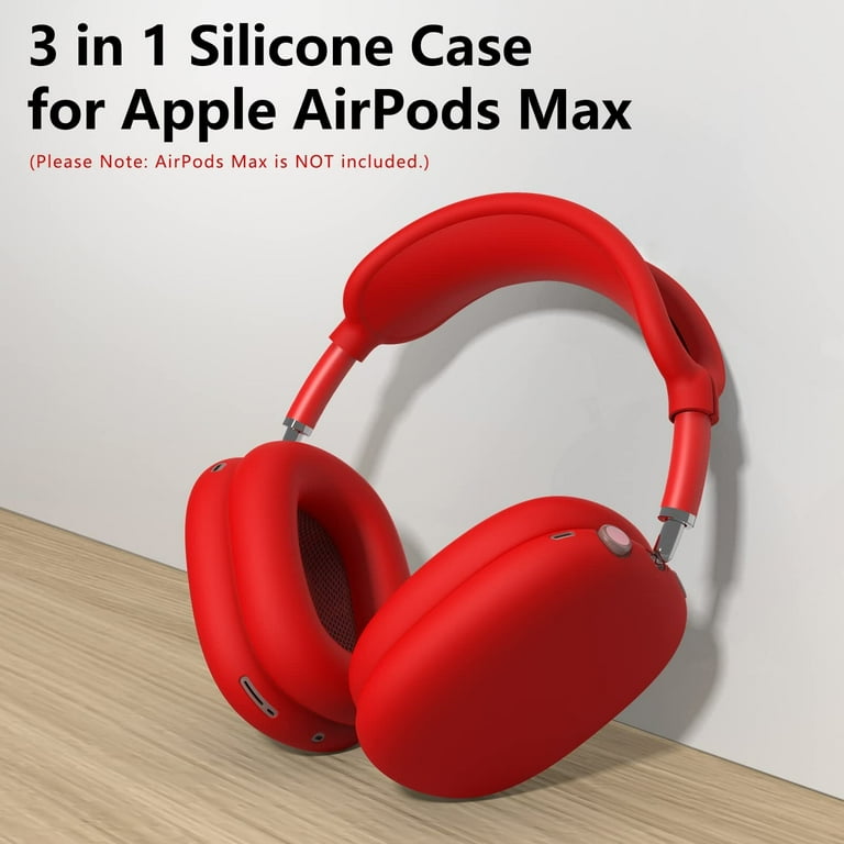 ヘッドホン airpods max red 3-in-1 Silicone Case Cover for AirPods Max Headphones, Anti