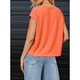 thumbnail image 3 of Women Cap Sleeve Casual Basic Crewneck Crop Tank Top with Pockets, 3 of 4