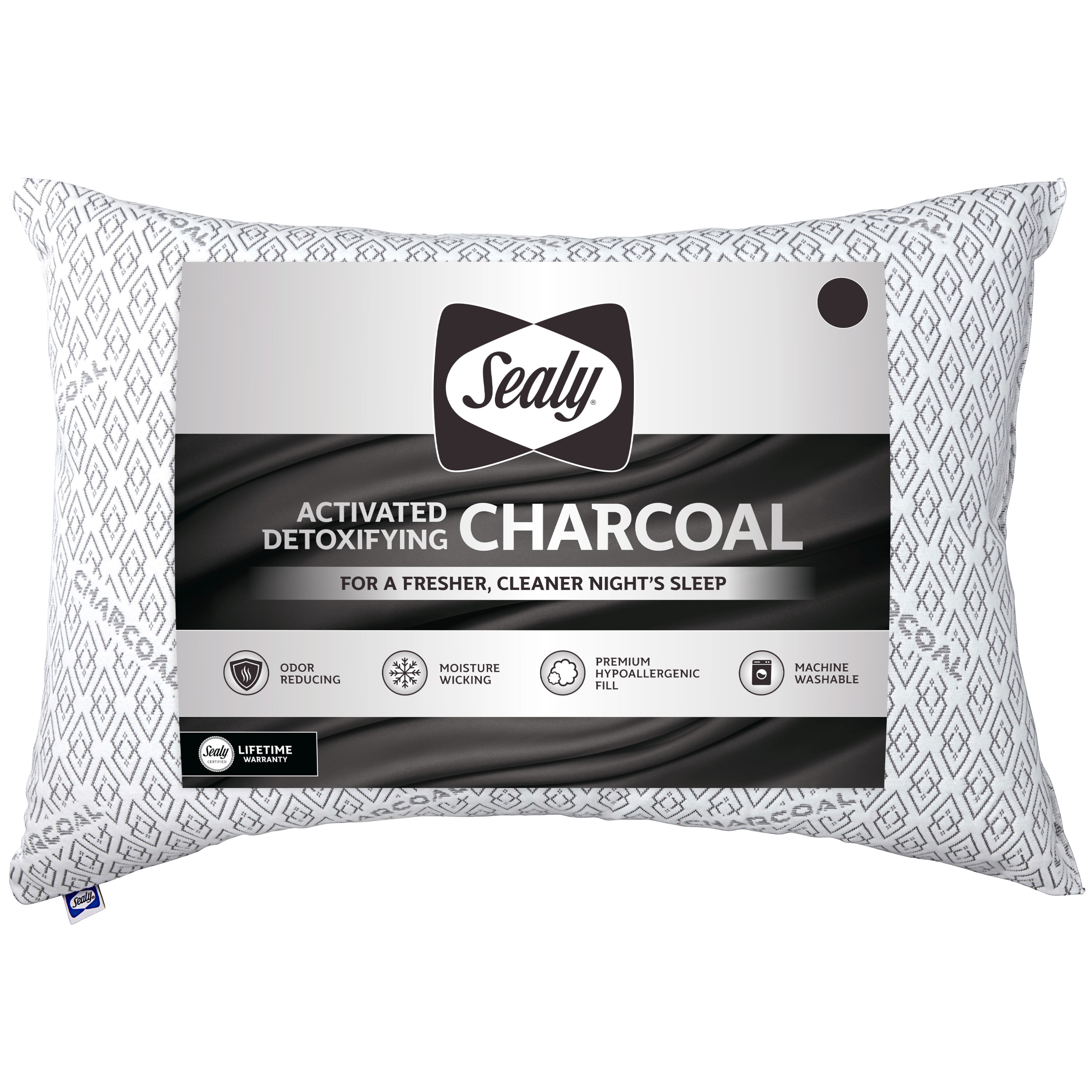 Sealy Charcoal Pillow, Standard/Queen