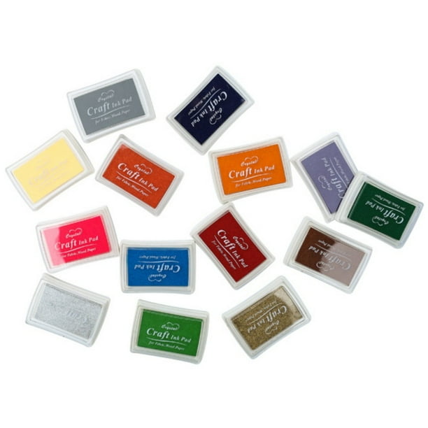 Craft Ink Pad Stamps Partner Diy Color,15 Color Craft Ink Pad for Stamps, Paper, Wood Fabric