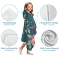thumbnail image 7 of Pioneer Flower Floral Print Pattern Hooded Bath Towel，60"x35" for Ages 3 To 12 Kids, Quick Dry Lightweight Soft Microfiber Hood Beach Towel Cover Up for Kids, 7 of 7