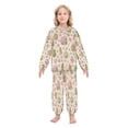 thumbnail image 2 of Fluffy Pajamas Set Fuzzy Winter Warm Pj Sets Pullover Tops and Long Pants Pink Cute Christmas Pattern Medium, 2 of 8