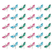 ANTIGUYUE 30 Pcs Jewlery Dragonfly Shaped Charms DIY Earring Pendants Earring Charms with Hole Dragonfly Pendant with Hanging Bracelet Charm Rhinestone