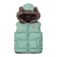 thumbnail image 3 of GYRATEDREAM Toddler Boys Girls Hooded Puffer Vest Padded Warm Winter Jacket Sleeveless Bear Ears Zipper Up Coat with Pocket 1-6Y, 3 of 5