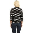 thumbnail image 5 of Moa Collection Women's Fitted Waist Length Jacket Open Front Draped Neck Ruched Sleeves, 5 of 6