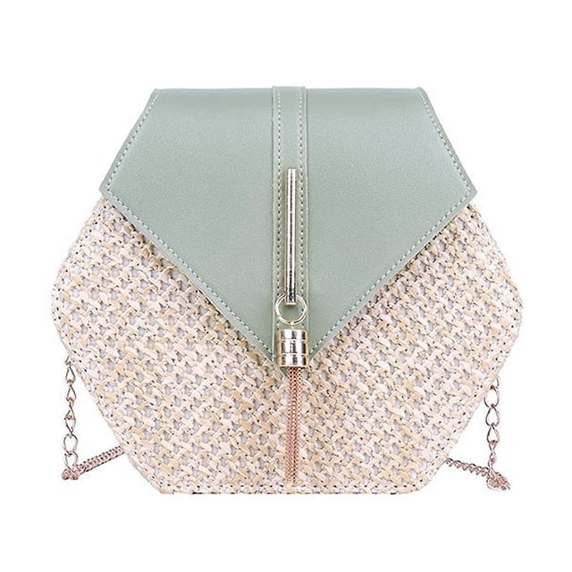 Bolso bandolera elegante para mujer, bonito bolso de paja