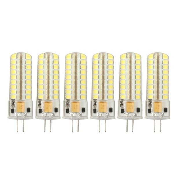 6 bombillas LED G4 de 700 lm, 7 W, 72 LED, iluminación de 360 grados, de silicona, para techo, pared, CA, CC, 12 V, luz blanca.