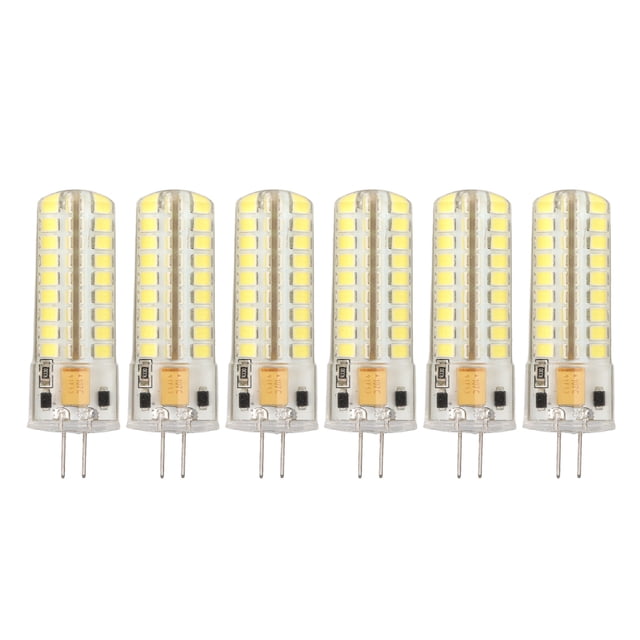6 bombillas LED G4 de 700 lm, 7 W, 72 LED, iluminación de 360 grados, de silicona, para techo, pared, CA, CC, 12 V, luz blanca.