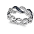 thumbnail image 4 of Clear CZ Wave Eternity Stackable Ring Sterling Silver Band White 925 Jewelry Female Size 9, 4 of 4