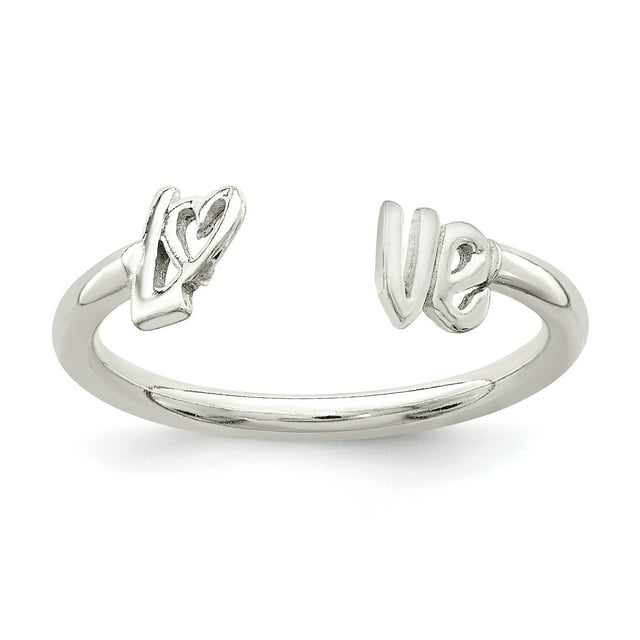 925 Sterling Silver Love Adjustable Ring