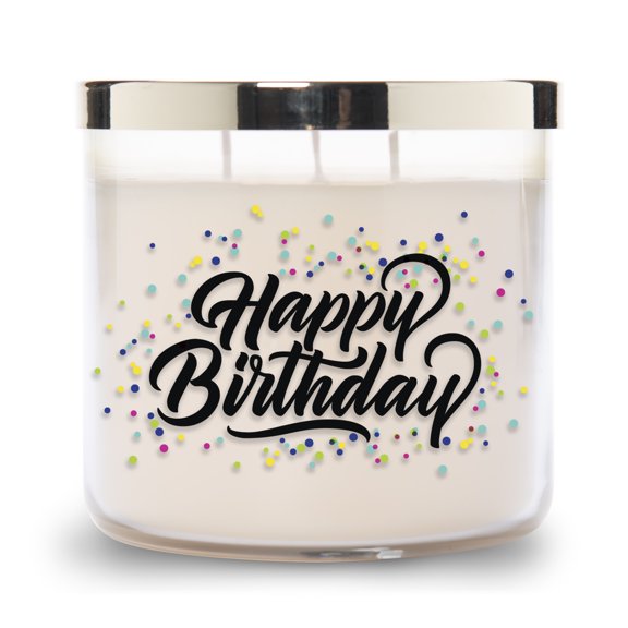 Colonial Candle Happy Birthday 14.5Oz Scented Candle, 3-Wick