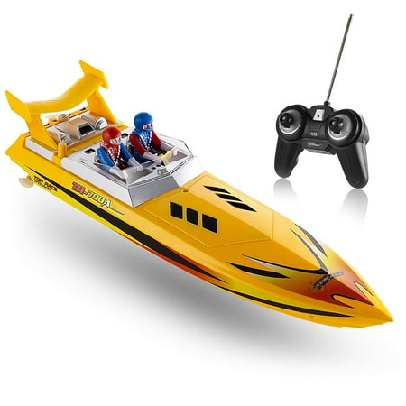 Top Race Remote Control Water Speed Boat, RC Boat for Kids, Perfect Toy for Pools and Lakes 8 Mph