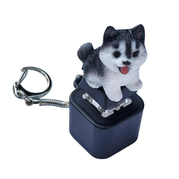 Cat Fidget Toy - Adults Keyboard Clicker Cat Keychain Rechargeable Fun Rechargeable Keychain with Colorful Lights,Stress Reliever for Anxiety & Sensory Fun