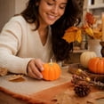 thumbnail image 7 of Fllostpr Halloween 2PC Wax Pumpkin Scented Candle, Orange Handmade Aromatherapy Candle for Home Cafe Party Table Desk Indoor, 2.5x1.7", 7 of 7