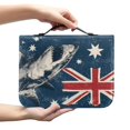 thumbnail image 2 of HELLHERO Australia Flag Shark Print Bible Covers, Protective PU Leather Church Bible Bag for Work Christian Prayer, Durable Bible Carrying Case, 2 of 12