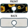 thumbnail image 4 of GZHJMY 4PCS Faucet Absorbent Mat, Sunflowers Black Washable Sink Splash Guard Drip Catcher, Kitchen Bath Countertop Microfiber Sink Drying Mats for Kitchen, 4 of 7