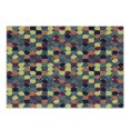 thumbnail image 1 of Retro Cutting Board, Pastel Color Circular Shapes in Squares Mosaic Pattern Modern Geometric Illustration, Decorative Tempered Glass Cutting and Serving Board, Small Size, Multicolor, by Ambesonne, 1 of 1