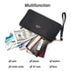 thumbnail image 2 of Cartera de cuero imeetu con cremallera y pulsera Negro, 2 of 5