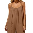 thumbnail image 3 of Women's Casual Sleeveless Wide Leg Jumpsuit with Pockets Loose Fit Summer Romper, 3 of 5